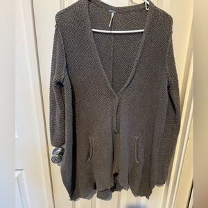 Free People Grey Oversized Sweater